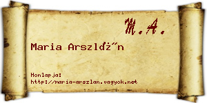 Maria Arszlán névjegykártya